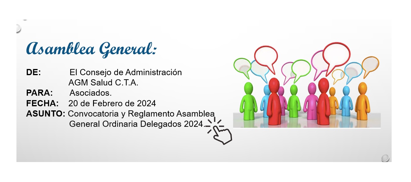 Convocatoria Asamblea de Delegados 2024 - AGM Salud C.T.A.